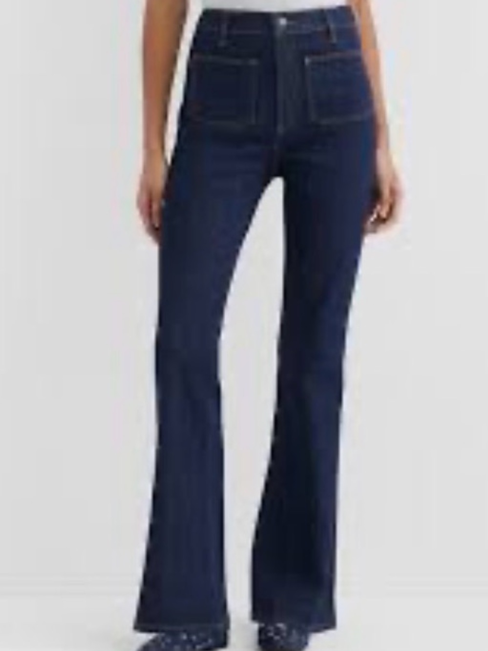 LOFT Dark Blue Slim Flare Jeans - Women